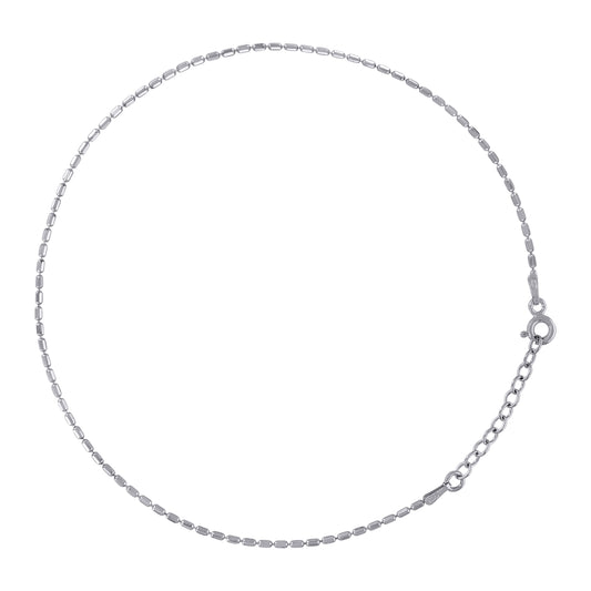 925 Sterling Silver D/C Bars Rhodium Plated 10"