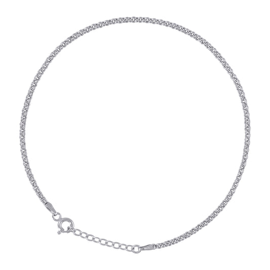 925 Sterling Silver 040 Fancy Chain Rhodium Plated