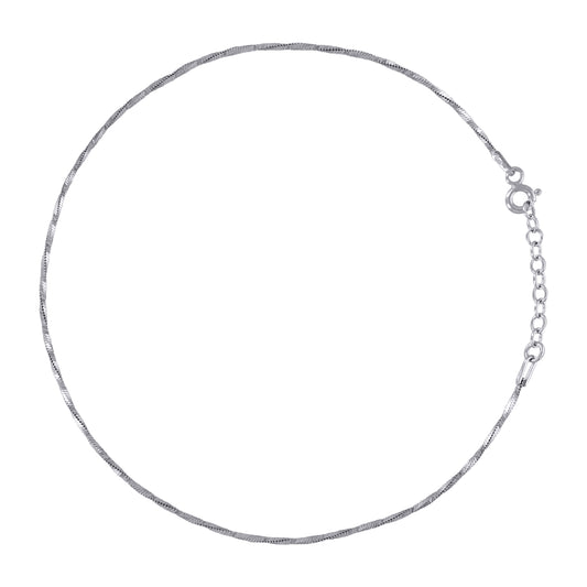 925 Sterling Silver 025 Fancy Chain Rhodium Plated