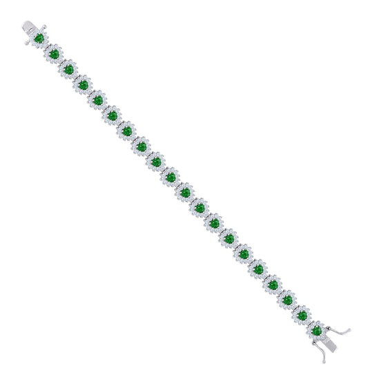 925 Sterling Silver Cz Bracelet 7"