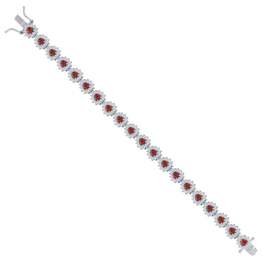 925 Sterling Silver Cz Bracelet 7"