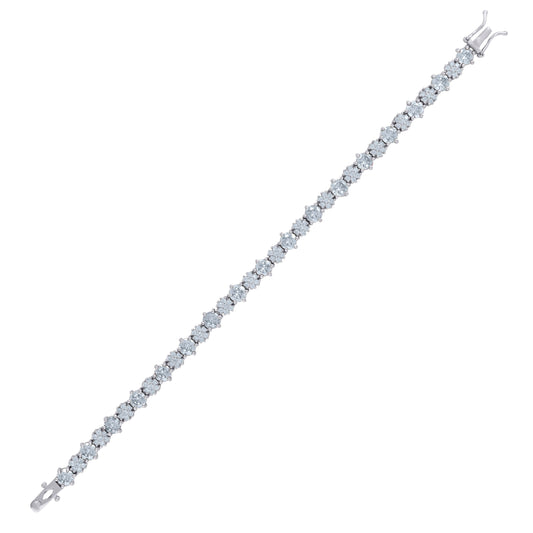 925 Sterling Silver Cz Bracelet 7.5 Inches