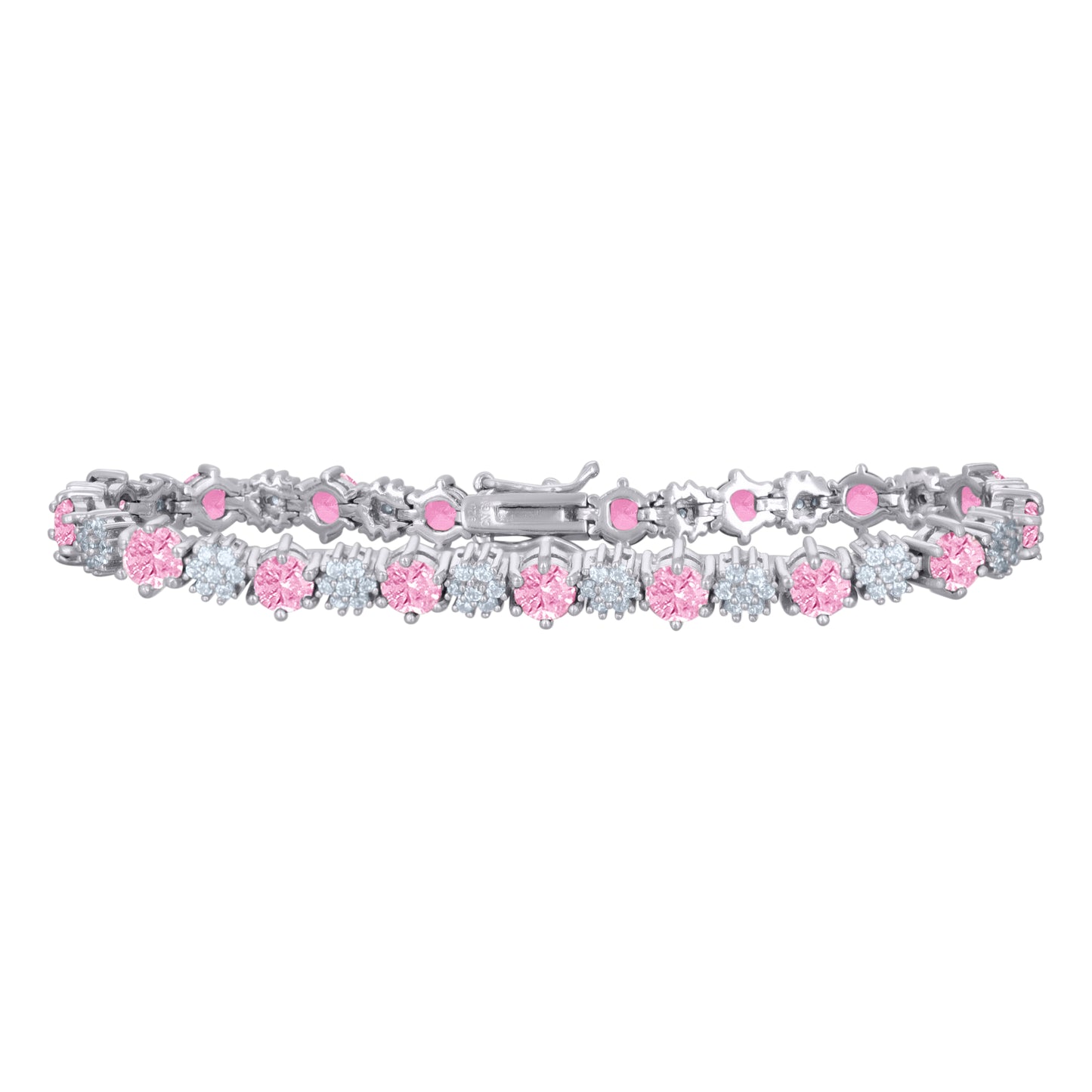 925 Sterling Silver Cz Bracelet 7.5 Inches