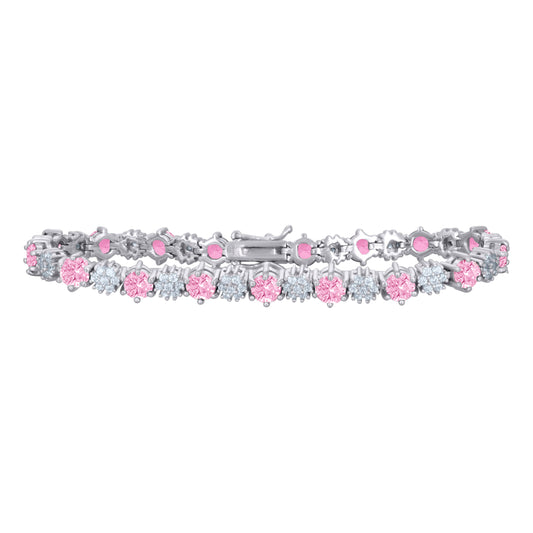 925 Sterling Silver Cz Bracelet 7.5 Inches