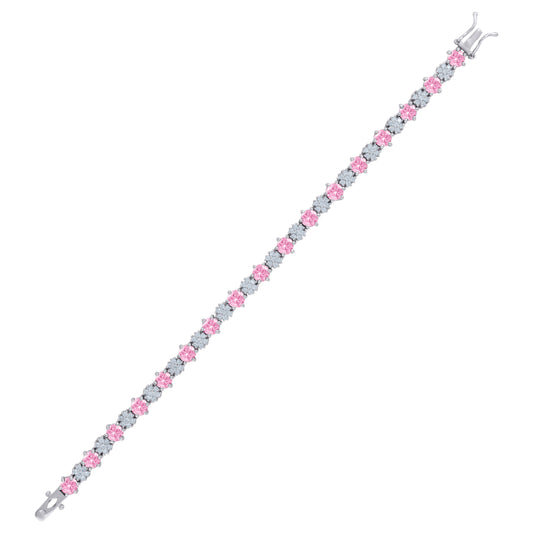 925 Sterling Silver Cz Bracelet 7.5 Inches