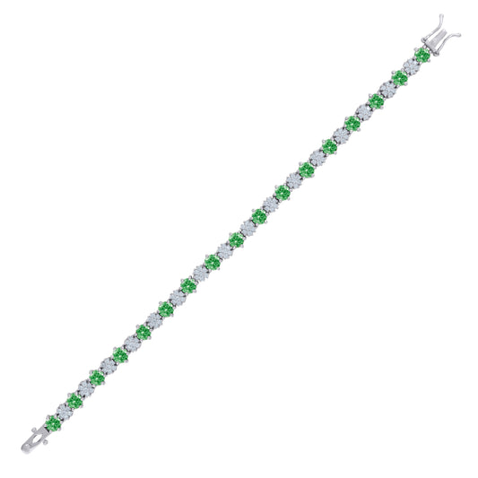 925 Sterling Silver Cz Bracelet 7.5 Inches