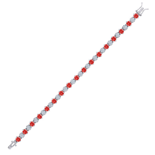 925 Sterling Silver Cz Bracelet 7.5 Inches