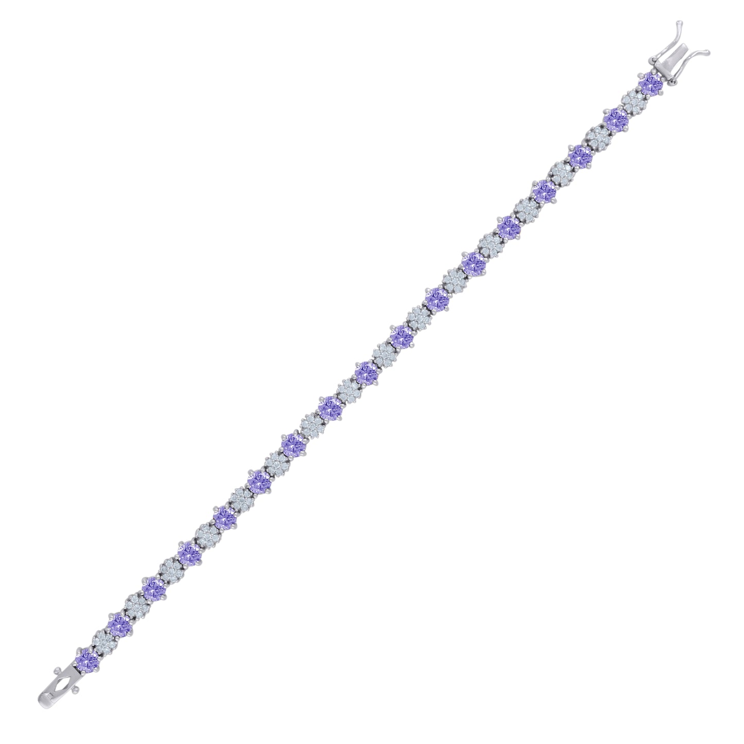 925 Sterling Silver Cz Bracelet 7.5 Inches