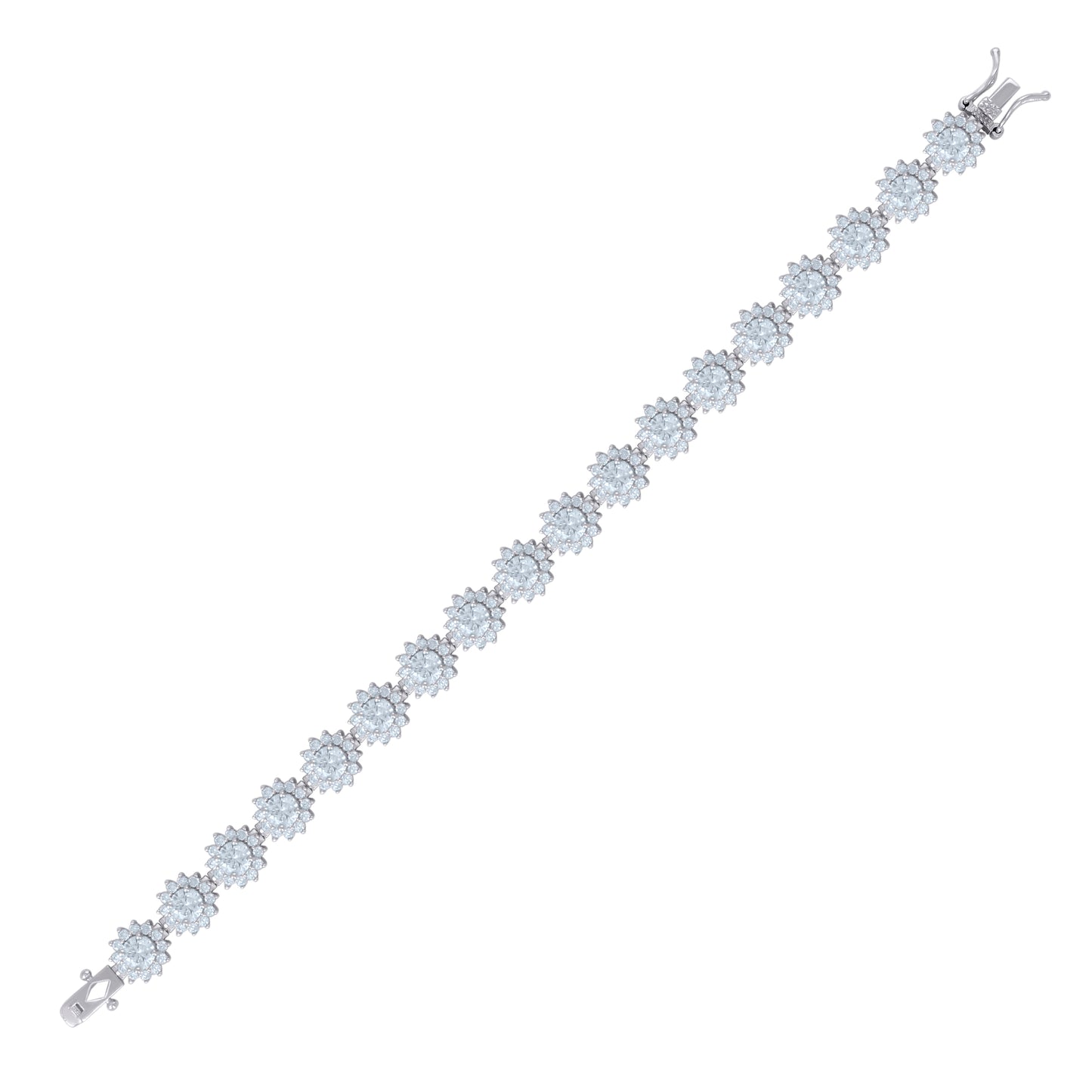 925 Sterling Silver Cz Bracelet 7.5 Inches