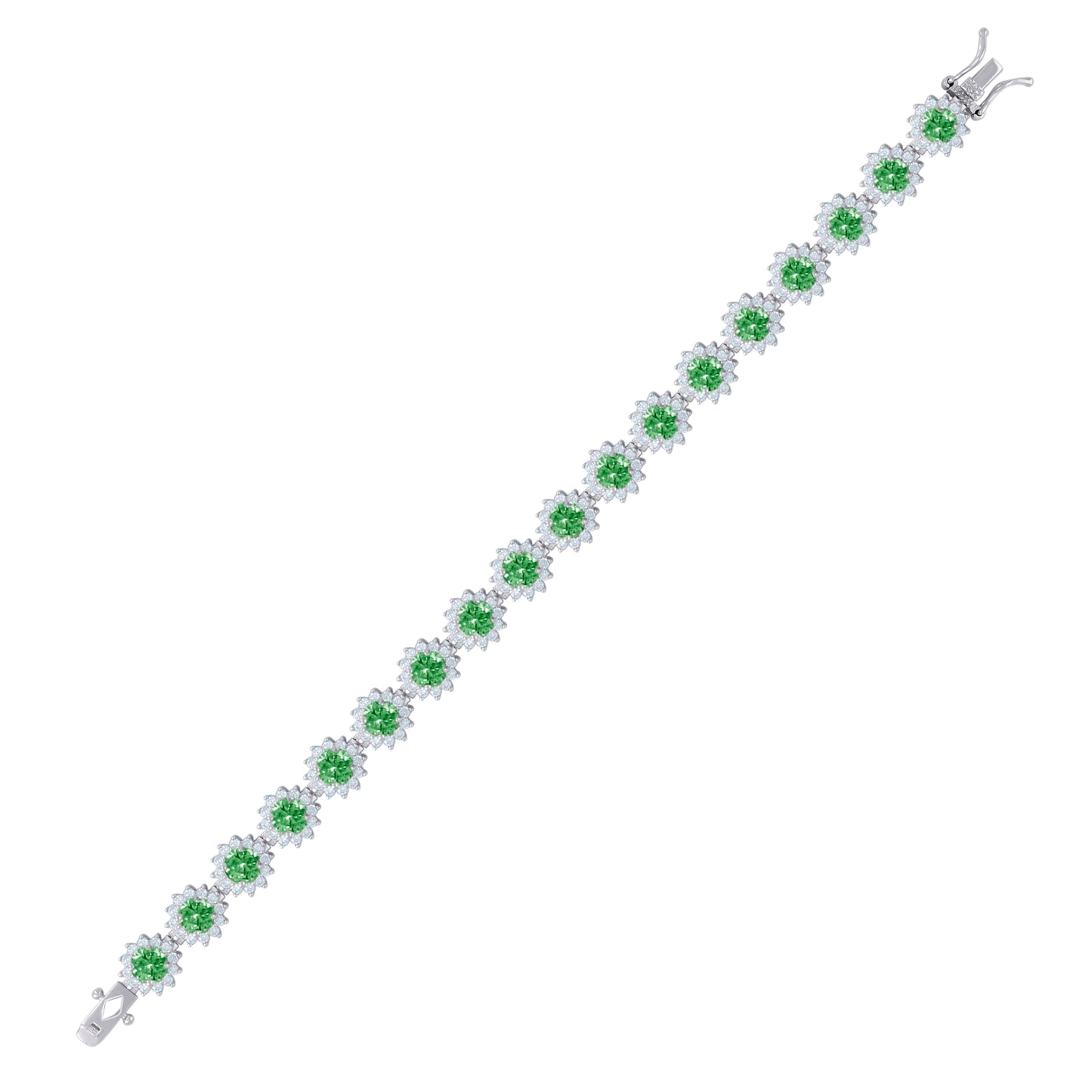 925 Sterling Silver Cz Bracelet 7.5 Inches