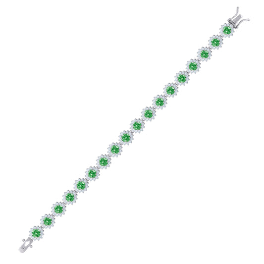 925 Sterling Silver Cz Bracelet 7.5 Inches