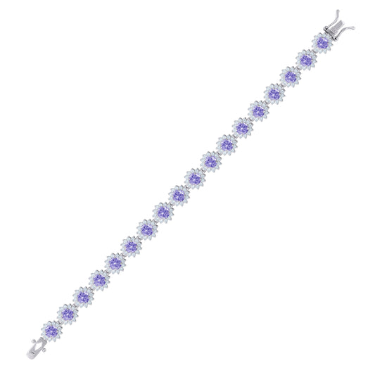 925 Sterling Silver Cz Bracelet 7.5 Inches