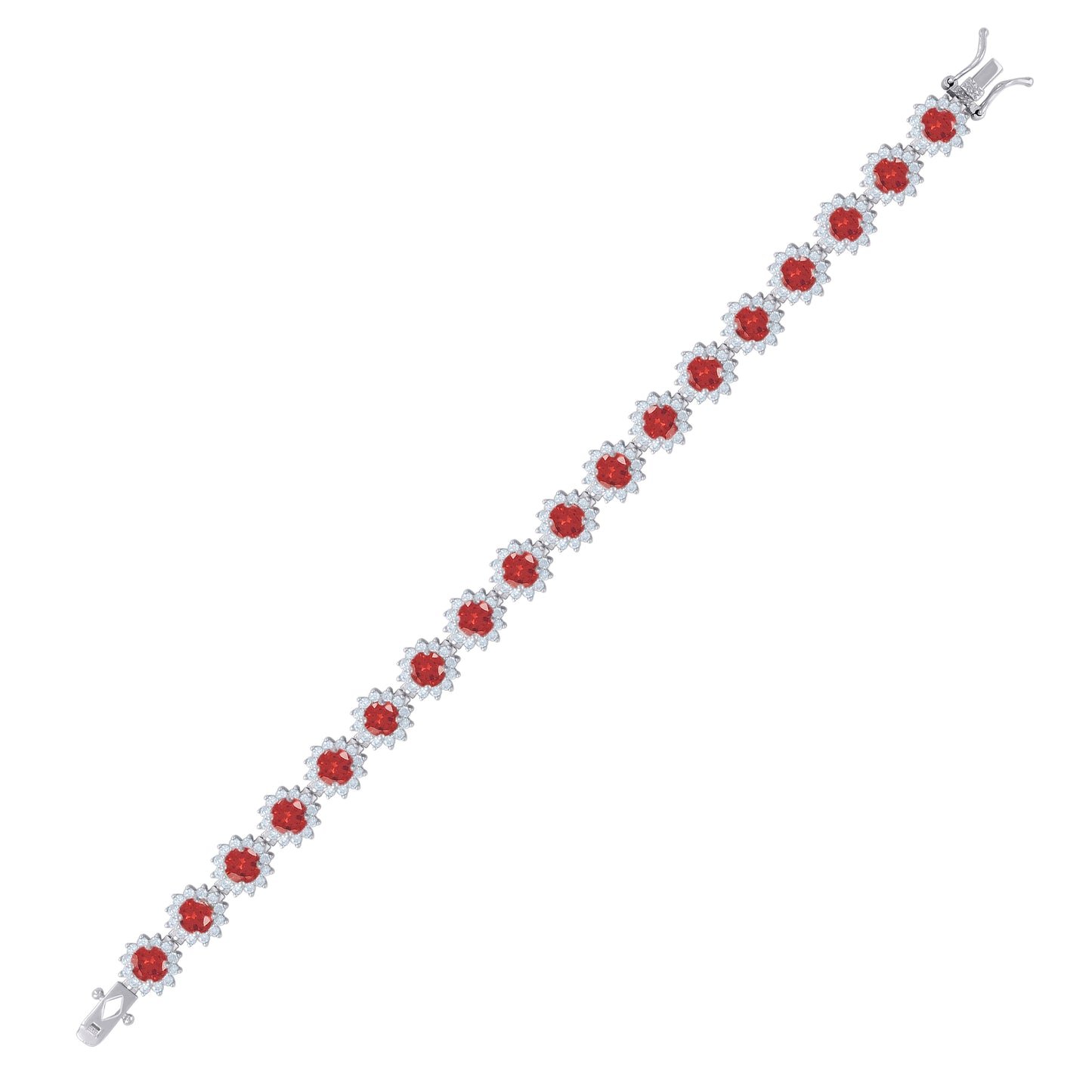 925 Sterling Silver Cz Bracelet 7.5 Inches