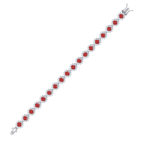 925 Sterling Silver Cz Bracelet 7.5 Inches