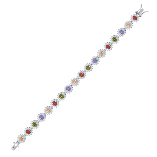 925 Sterling Silver Cz Bracelet 7.5 Inches