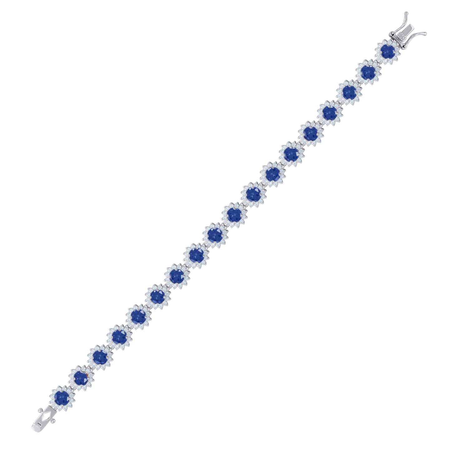925 Sterling Silver Cz Bracelet 7.5 Inches