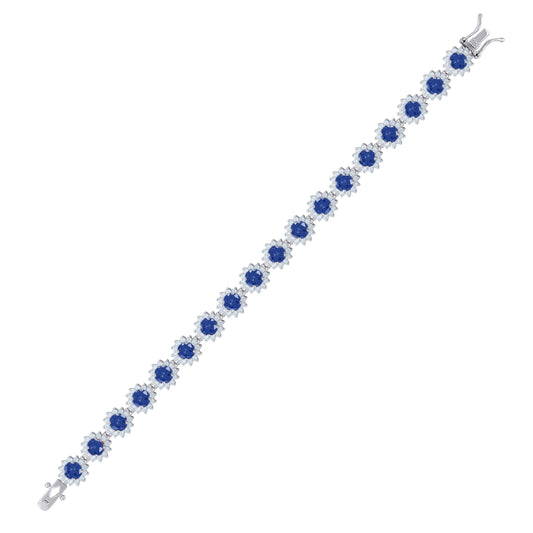 925 Sterling Silver Cz Bracelet 7.5 Inches