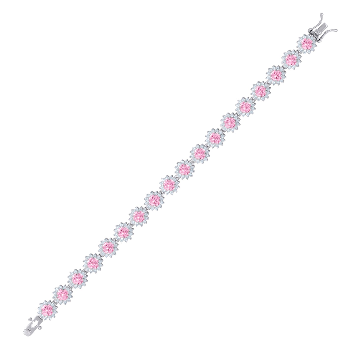 925 Sterling Silver Cz Bracelet 7.5 Inches