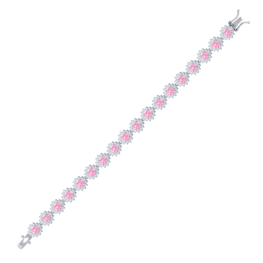 925 Sterling Silver Cz Bracelet 7.5 Inches
