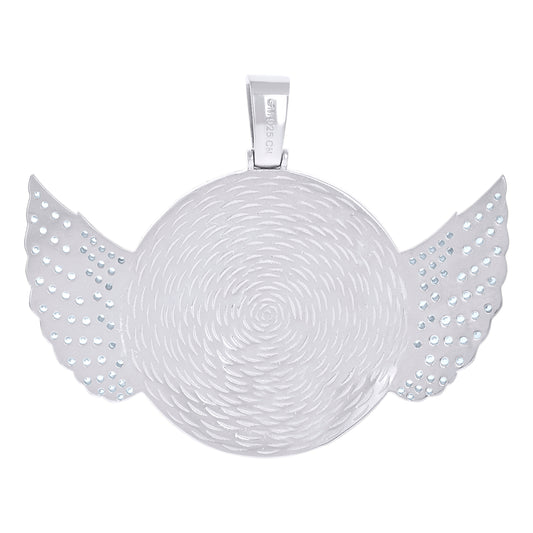 925 Sterling Silver Cz Picture Frame Pendant