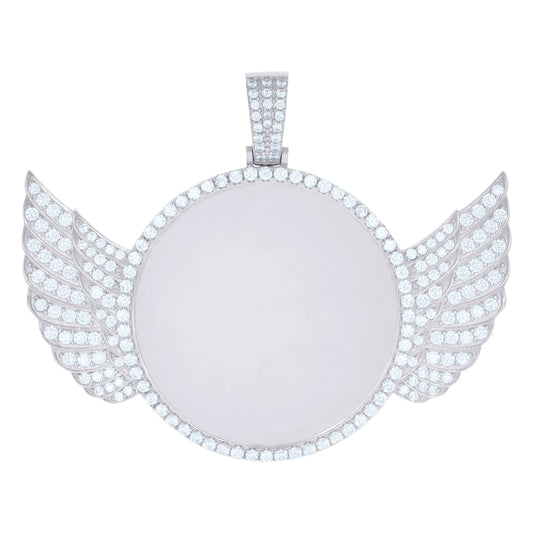 925 Sterling Silver Cz Picture Frame Pendant