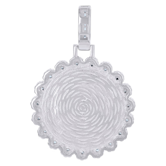 925 Sterling Silver Cz Picture Frame Pendant