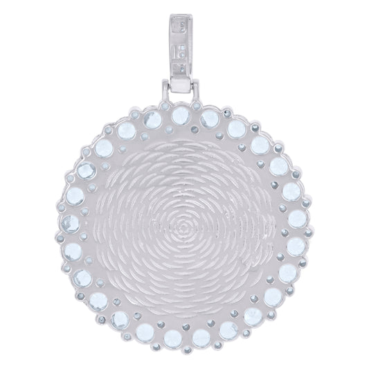 925 Sterling Silver Cz Picture Frame Pendant