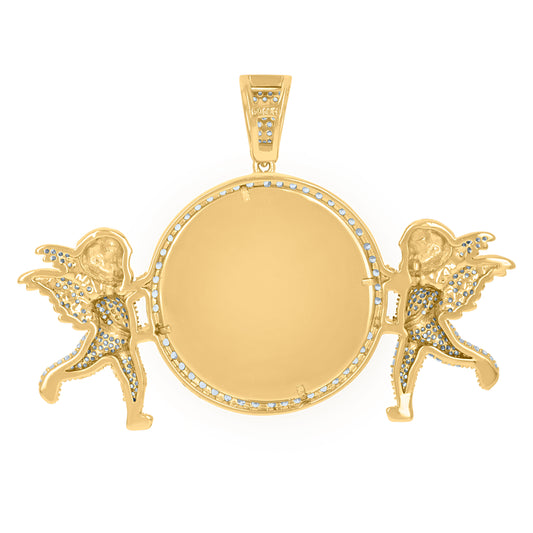 925 Sterling Silver Cz Picture Frame Pendant