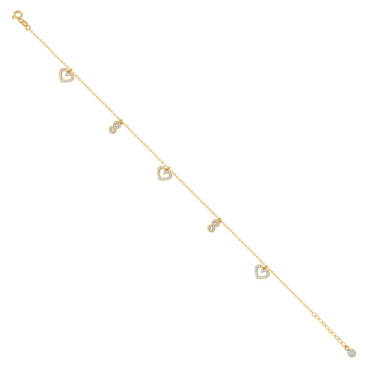 10Kt Gold Turkish Anklet 10"