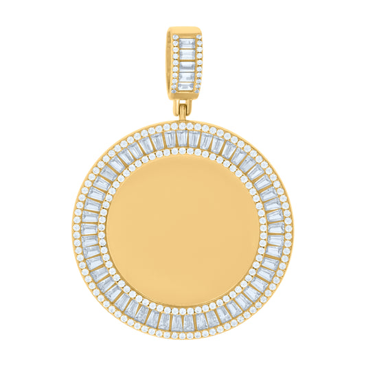 925 Sterling Silver Cz Picture Frame Pendant