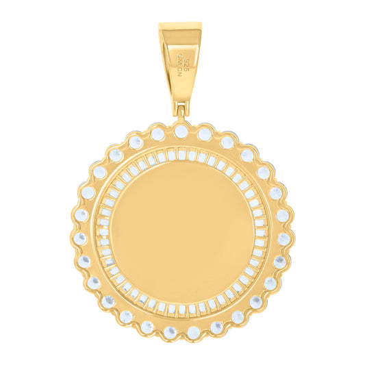 925 Sterling Silver Cz Picture Frame Pendant