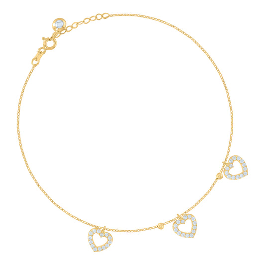 10Kt Gold Turkish Anklet 10"