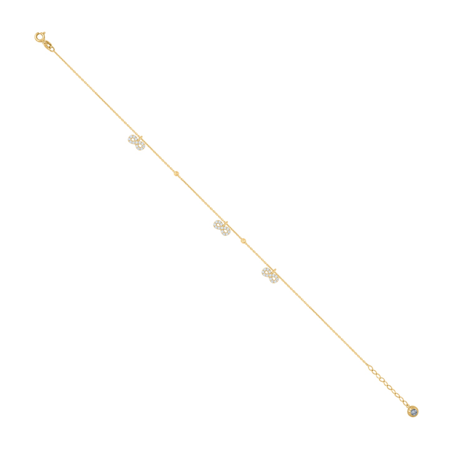 10Kt Gold Turkish Anklet 10"