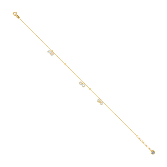 10Kt Gold Turkish Anklet 10"