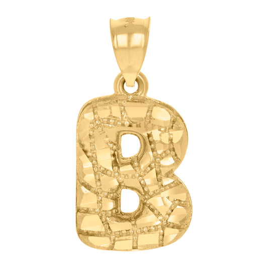 10Kt Gold Initial Letter Pendant "B"