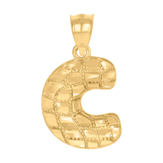 10Kt Gold Initial Letter Pendant "C"