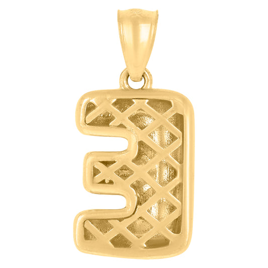 10Kt Gold Initial Letter Pendant "E"