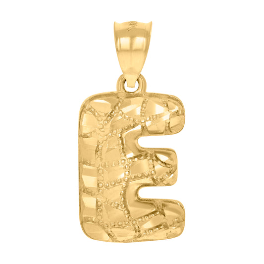 10Kt Gold Initial Letter Pendant "E"