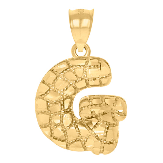 10Kt Gold Initial Letter Pendant "G"