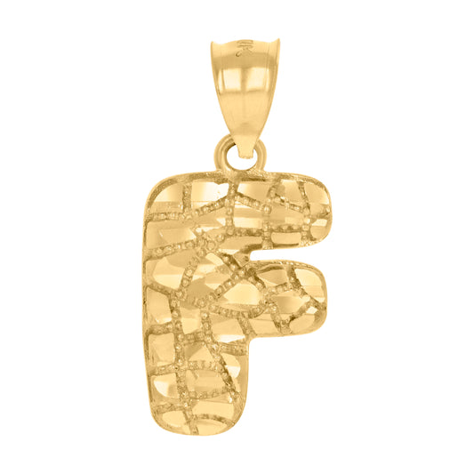 10Kt Gold Initial Letter Pendant "F"