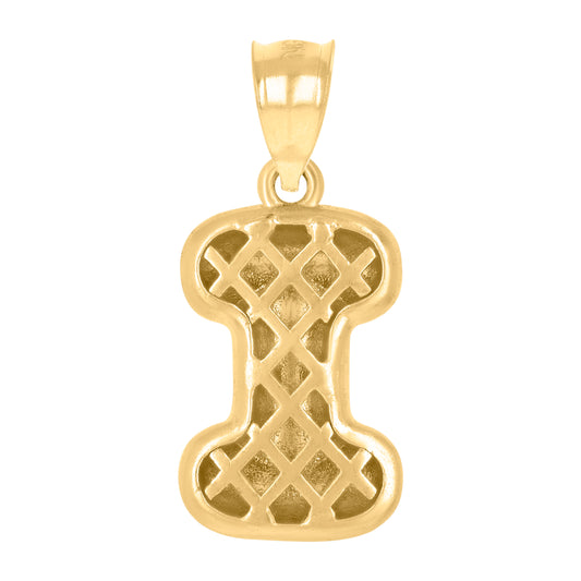 10Kt Gold Initial Letter Pendant "I"