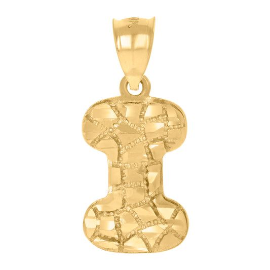 10Kt Gold Initial Letter Pendant "I"