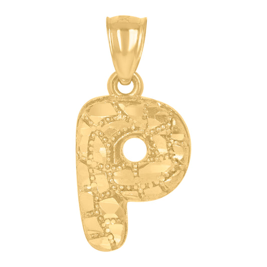 10Kt Gold Initial Letter Pendant "P"