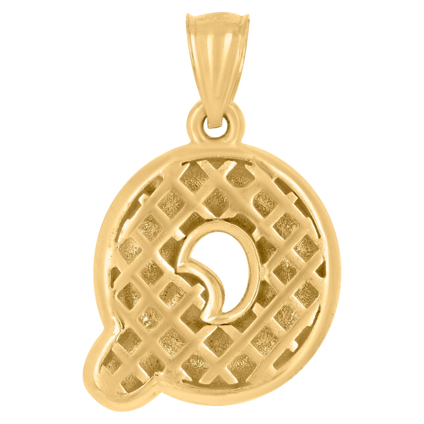 10Kt Gold Initial Letter Pendant "Q"