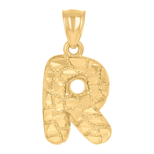 10Kt Gold Initial Letter Pendant "R"