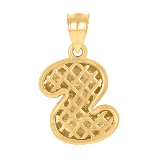 10Kt Gold Initial Letter Pendant "S"