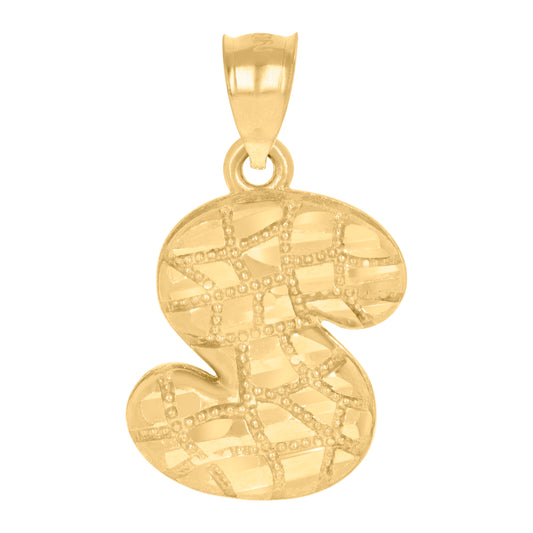 10Kt Gold Initial Letter Pendant "S"