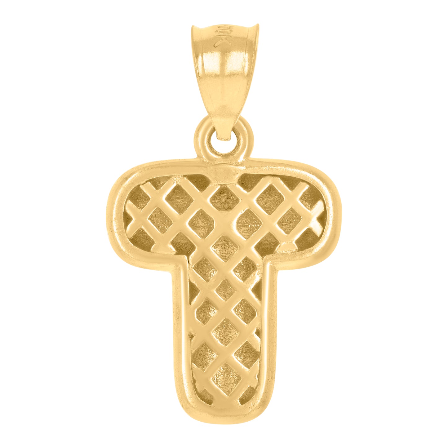 10Kt Gold Initial Letter Pendant "T"