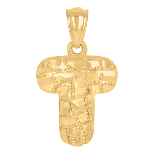 10Kt Gold Initial Letter Pendant "T"