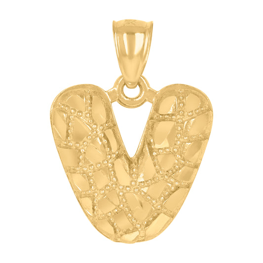 10Kt Gold Initial Letter Pendant "V"